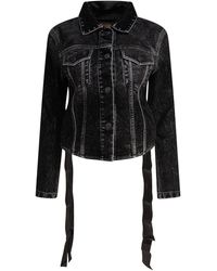 Balenciaga - Chaqueta Vaquera Con Cordones - Lyst