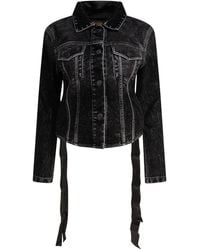 Balenciaga - Denim Jacket With Laces - Lyst