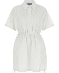 Prada - Poplin Shirt Dress Cotton - Lyst