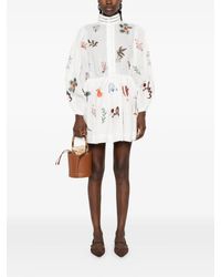 alemais hearts embroidered mini dress ALÉMAIS Hearts-Embroidered Cotton Mini Dress in White