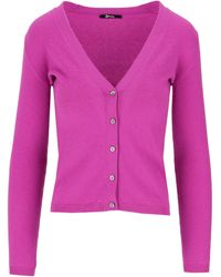 LA ROSE - Kasjmier Cropped Vest Met V-hals - Lyst