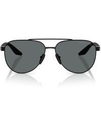 Prada - Sonnenbrille Psa52 S 1 Ab5 Z1 Linea Rossa Schwarz/Dunkelgrau Unisex Polarisiert - Lyst