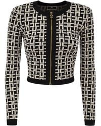 Elisabetta Franchi - Viscose Jacquard Mini Cardigan - Lyst