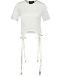 Simone Rocha - Stijlvolle Top Met Strikdetails En Korte Mouwen - Lyst