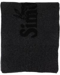 Simone Rocha - Accessoires ,Zwart ,Wol Zwart Wol Logo Sjaal Merino - Lyst