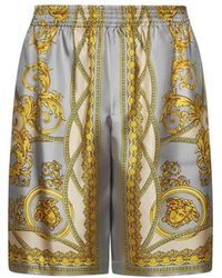 Versace - La Coupe Des Dieux Silk Shorts - Lyst
