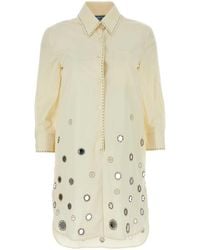 Prada - Sand Cotton Shirt Dress - Lyst