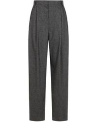 Emporio Armani - Wool Checked Trousers - Lyst