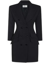Elisabetta Franchi - Abito Crêpe Double-Breasted Mini Dress - Lyst