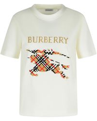 Burberry - 'Frankie' Ivory Cotton T-Shirt - Lyst