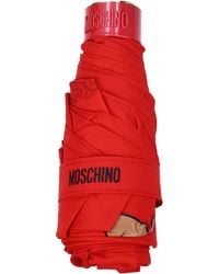 Moschino - Rote Polyester-Regenschirme Mit Logo - Lyst