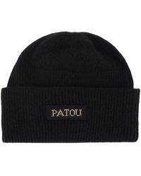 Patou - Accessoires ,Zwart ,Wol Wollen Beanie - Lyst