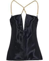 Ferragamo - Silky Top With Golden Chain Strap - Lyst