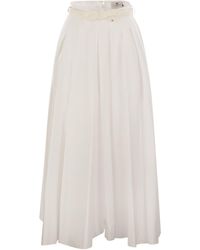 Elisabetta Franchi - Satijnen Rok Met Riem - Lyst