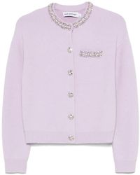 Self-Portrait - Cardigan With Crystals - Lyst
