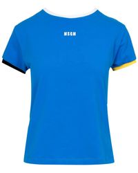 MSGM - Camicie E Polos Chiare Blu - Lyst