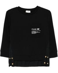 Elisabetta Franchi - T-Shirt Met Knoopdetail - Lyst