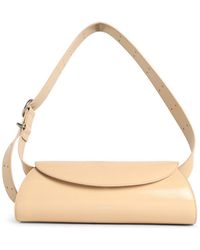 Jil Sander - Kleine 'Cannolo' Beige Lear-Tasche - Lyst