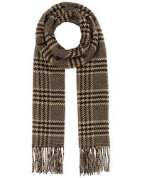 Saint Laurent - Check Fringed Scarf - Lyst