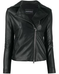 Emporio Armani - Leather Jacket - Lyst