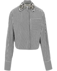 Sportmax - Gestreepte Verfraaide Blouse - Lyst