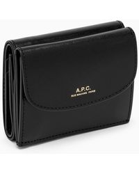 A.P.C. - Genève Black Leather Trifold Wallet - Lyst
