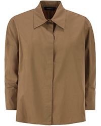 Fabiana Filippi - Cropped Poplin Shirt With Detail On The Back - Lyst