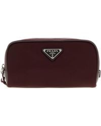 Prada - Aubergine Fabric Beauty Case - Lyst
