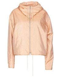 Jil Sander - Blend Silk Zip-Up Hooded Jacket - Lyst