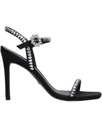 Stuart Weitzman - Sandalen Frauen Satin schwarz - Lyst