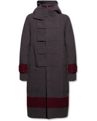 Burberry - Manteau à capuche en laine - Lyst