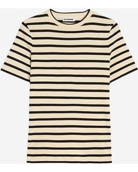 Jil Sander - Cotton T Shirt With Striped Pattern - Lyst
