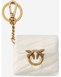 Pinko - Glossy Leather Airpods Love Bag Puff Case - Lyst