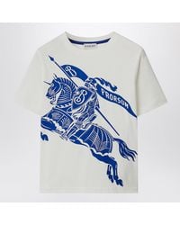 Burberry - Cotton T-Shirt With Ekd - Lyst