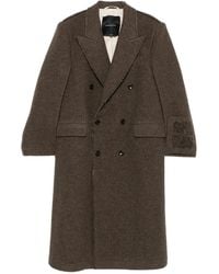 FEDERICO CINA - Double Breasted Raw Cut Long Coat - Lyst