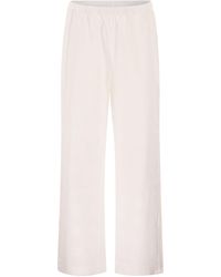 MC2 Saint Barth - Katoenen Broek Met Wijde Pijpen En Broderie Anglaise - Lyst
