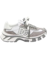 Dolce & Gabbana - Nylon And Calfskin Sneakers With Dg Patch - Lyst