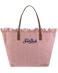 MC2 Saint Barth - City Shopper Bag With Stripes And Embroidered Logo - Lyst