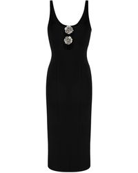 Blumarine - Jurk Midi Met Uitgesneden En Rozen - Lyst