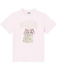 Ganni - "Poddle" Cotton T-Shirt - Lyst