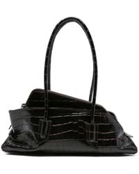 The Attico - Coffee 'La Passeggiata Small' Shoulder Bag - Lyst