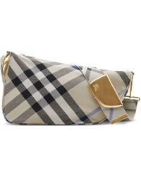 Burberry - Medium Shield Checked Shoulder Bag - Lyst