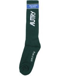 Autry - Donne Auttries Calzini E Calze Di Cotone Verde/Bianco - Lyst