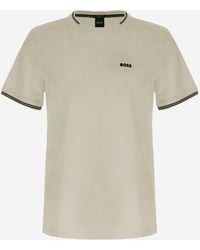 BOSS - Stretch Cotton T Shirt With Logo - Lyst
