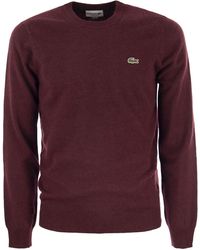 Lacoste - Crew Neck Pullover in Wollmischung - Lyst
