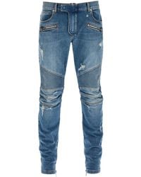 Balmain - Slim Fit Biker Jeans For - Lyst