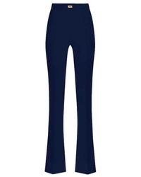 Elisabetta Franchi - Pantalon évasé avec assiette de logo - Lyst