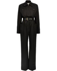Saint Laurent - Jumpsuit Mit Gürtel - Lyst