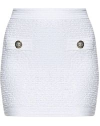 Balmain - Tweed Mini Skirt - Lyst