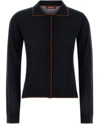 MM STUDIO - Midnight Silk Blend Targo Cardigan - Lyst